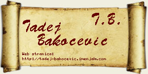 Tadej Bakočević vizit kartica